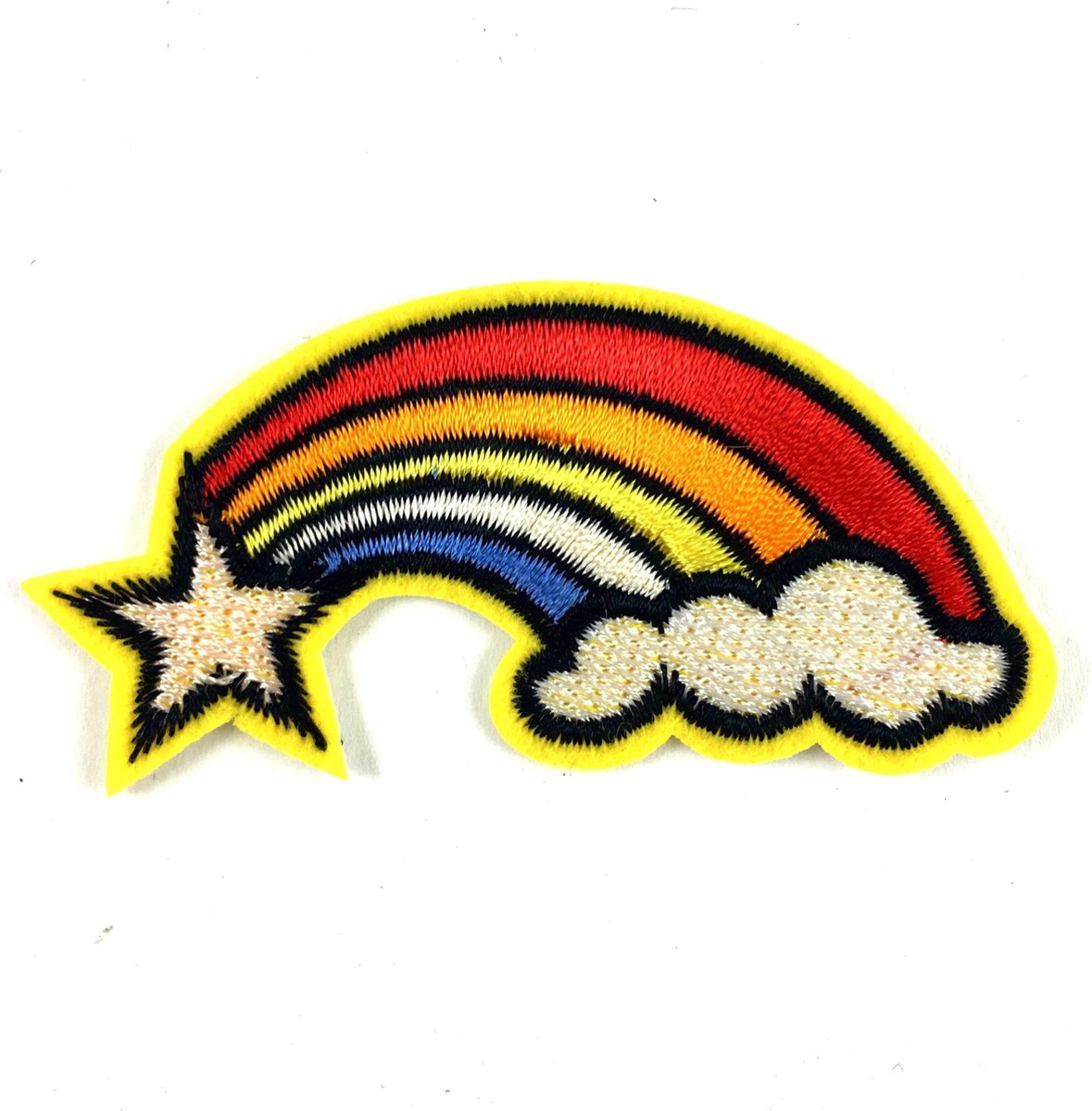 MegaMooi Regenboog Strijk Patch Met Wolkje En Ster 7,5 x 4 cm