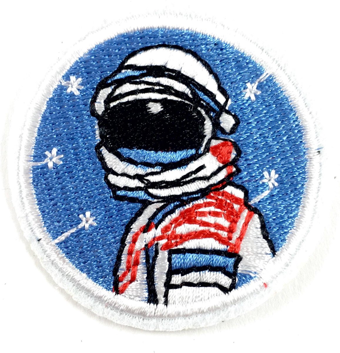 MegaMooi Ronde Strijk Patch Van Een Astronauten Met Helm dia 5 cm