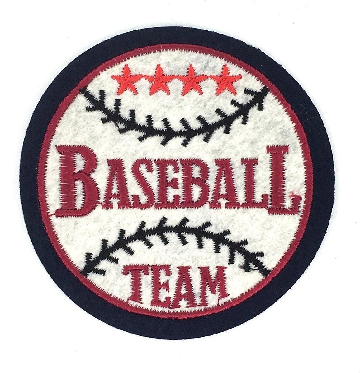 MegaMooi Ronde USA Baseball Team Tekst Strijk Patch 8,5 cm diam.