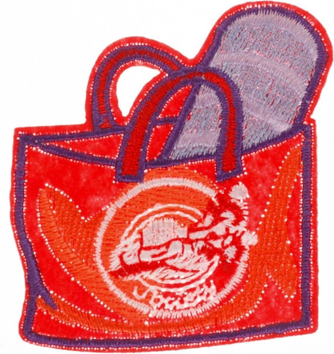 MegaMooi Rood Oranje Strand Tas Strijk Patch 5,5 x 6 cm