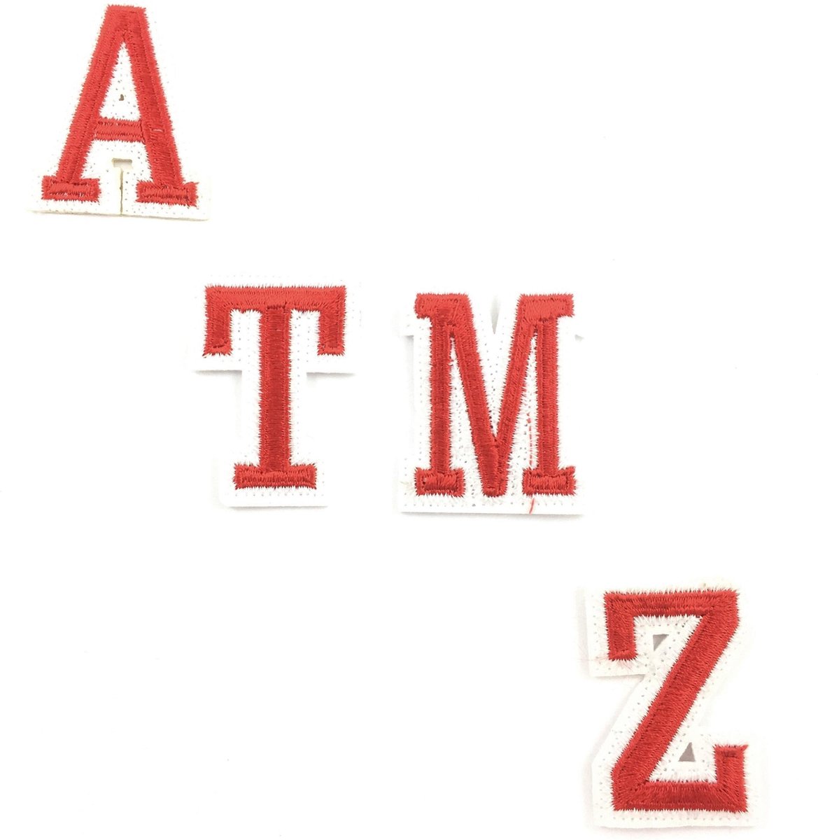 MegaMooi Rood Witte Alfabet Letter Strijk Patches A Tot En Met Z 4,5 x 3,5 cm / Letter B