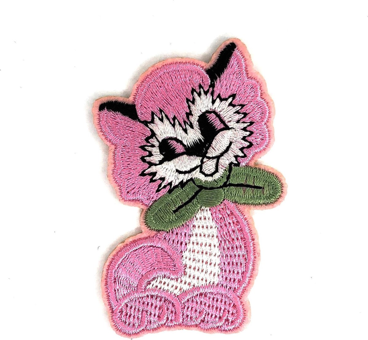 MegaMooi Roze Poes Strijk Embleem Patch 7 x 4,7 cm