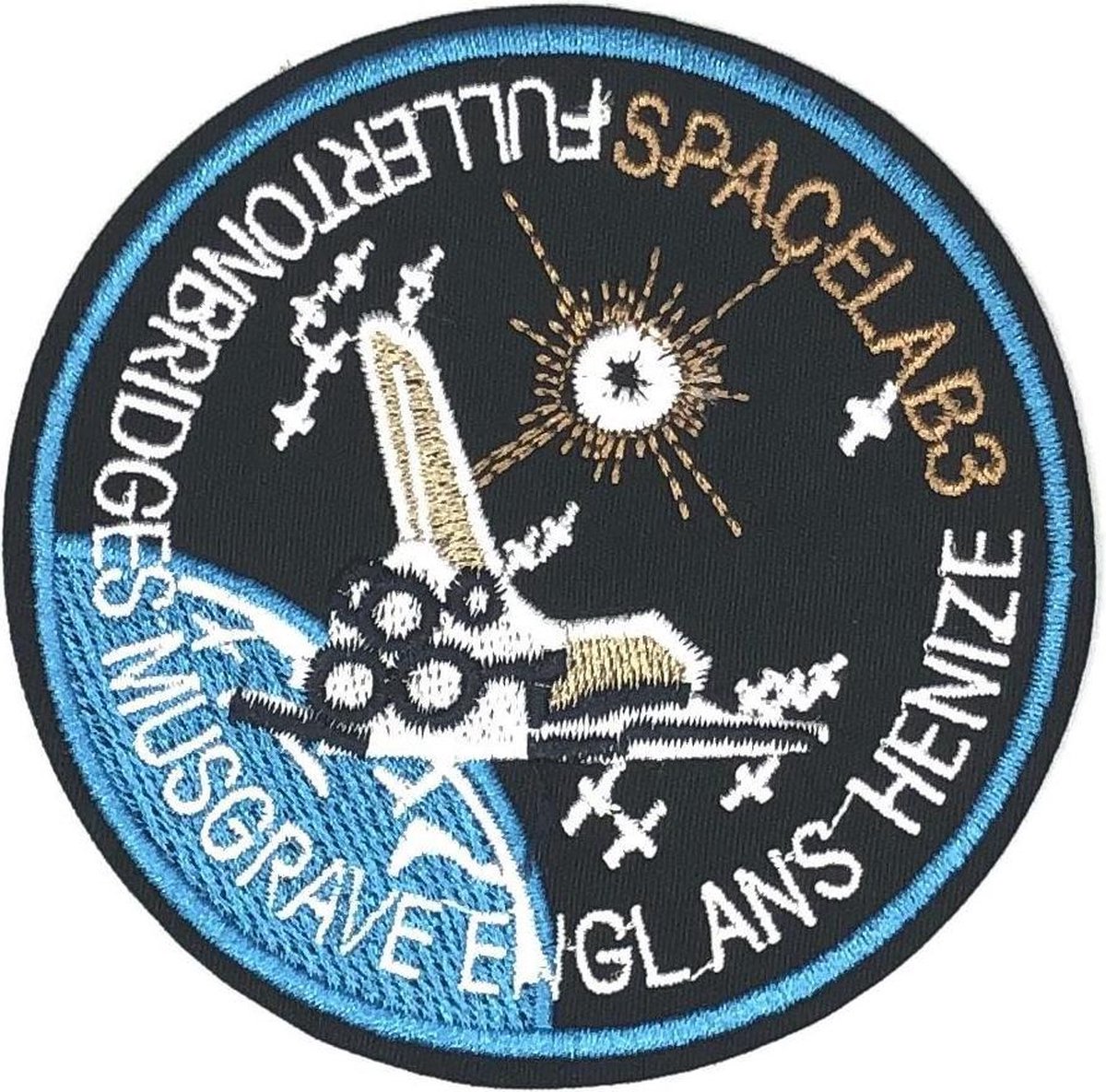 MegaMooi Spacelab 3 Embleem Met Space Shuttle Strijk Patch 9 cm diameter