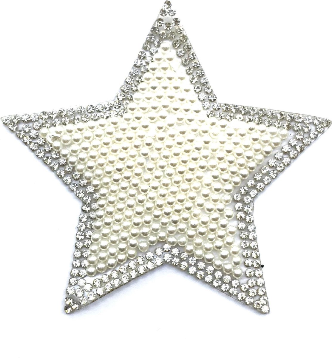 MegaMooi Ster Patch Van Parel Kralen En Strass Steentjes 9 x 9 cm