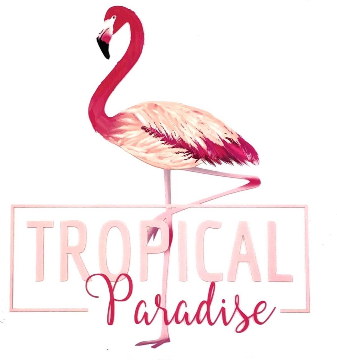 MegaMooi Tropical Paradise Flamingo Strijk Applicatie 23 x 19,7 cm