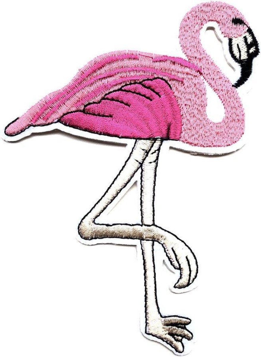 MegaMooi Tropische Roze Flamingo XL Patch 13,5 x 10,5 cm