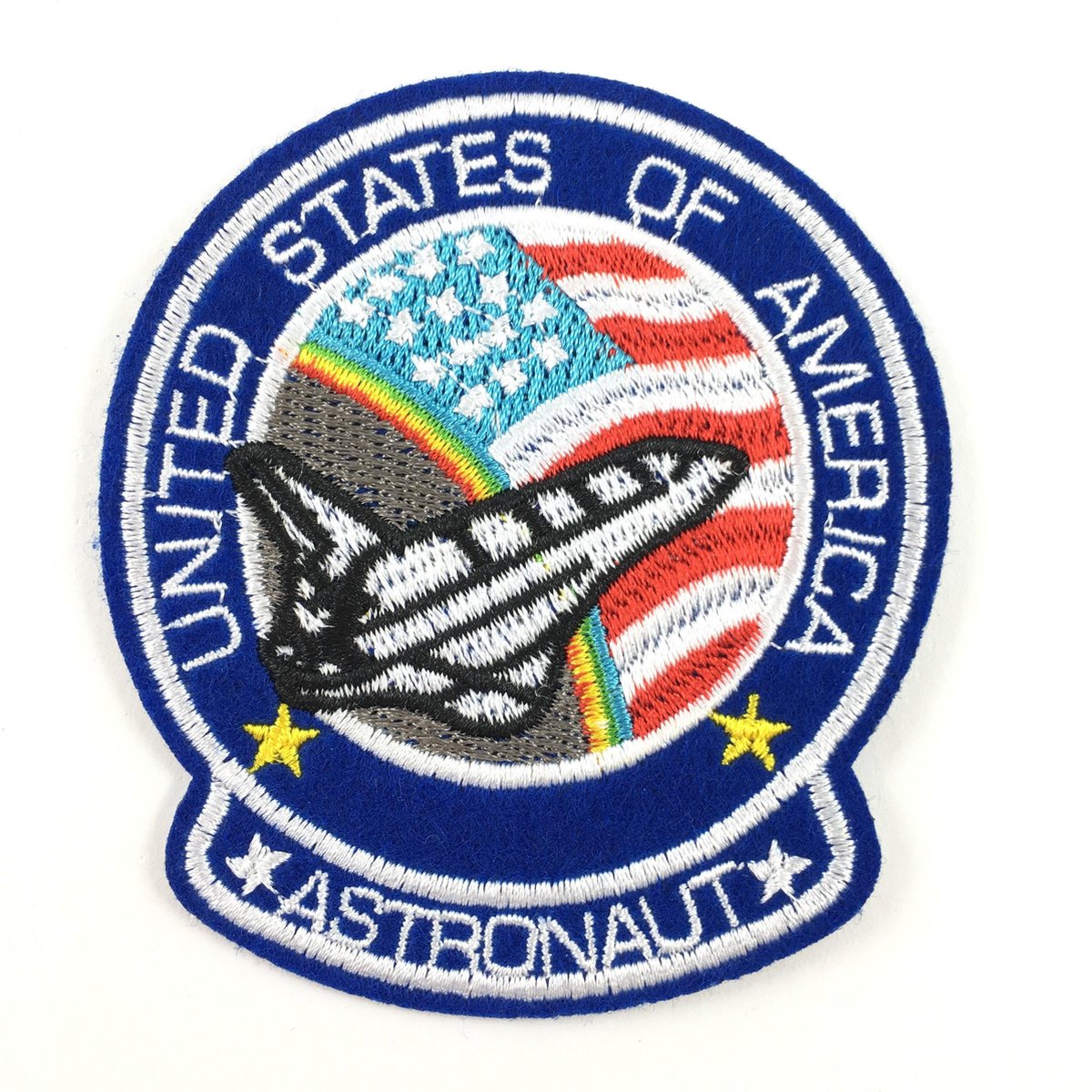 MegaMooi United States Of America Astronaut Tekst Space Shuttle Strijk Patch 7,3 x 8,2 cm