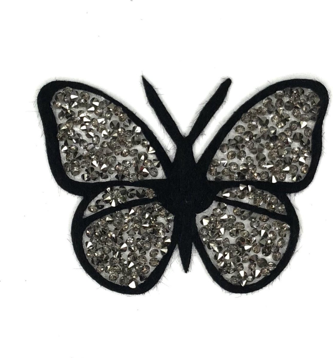 MegaMooi Vlinder Patch Met Vleugels Van Strass Steentjes 8,7 x 7,5 cm