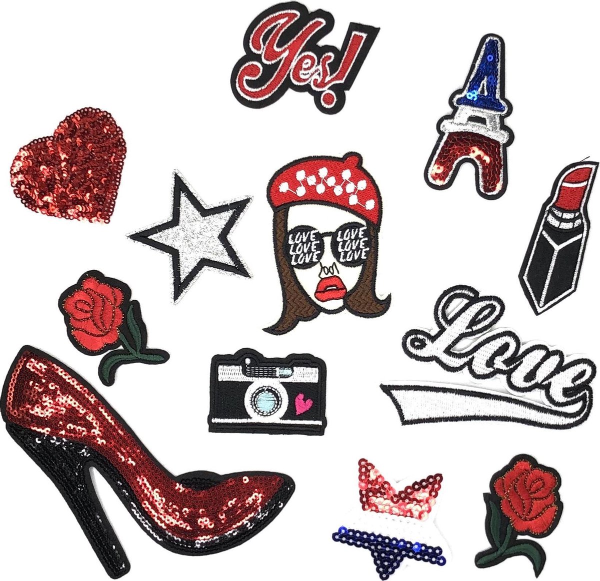 MegaMooi Yes We Love Fashion Patch Set 12 patches