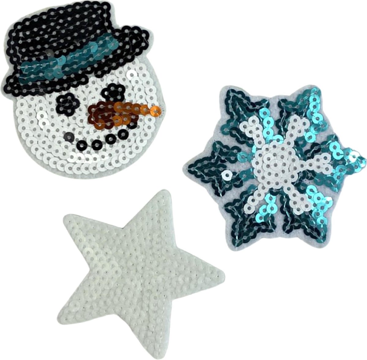 Paillette Winter Sneeuw IJsster Strijk Embleem Patch Set 3 patches