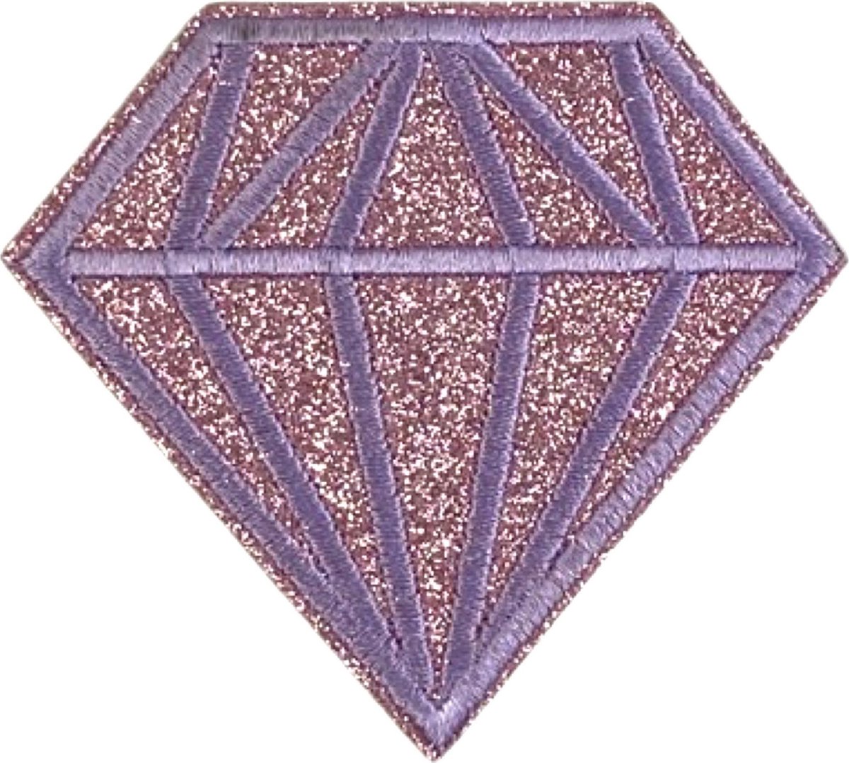 Roze Glitter Diamant Strijk Embleem Patch H 6.8 x B 7.6 cm