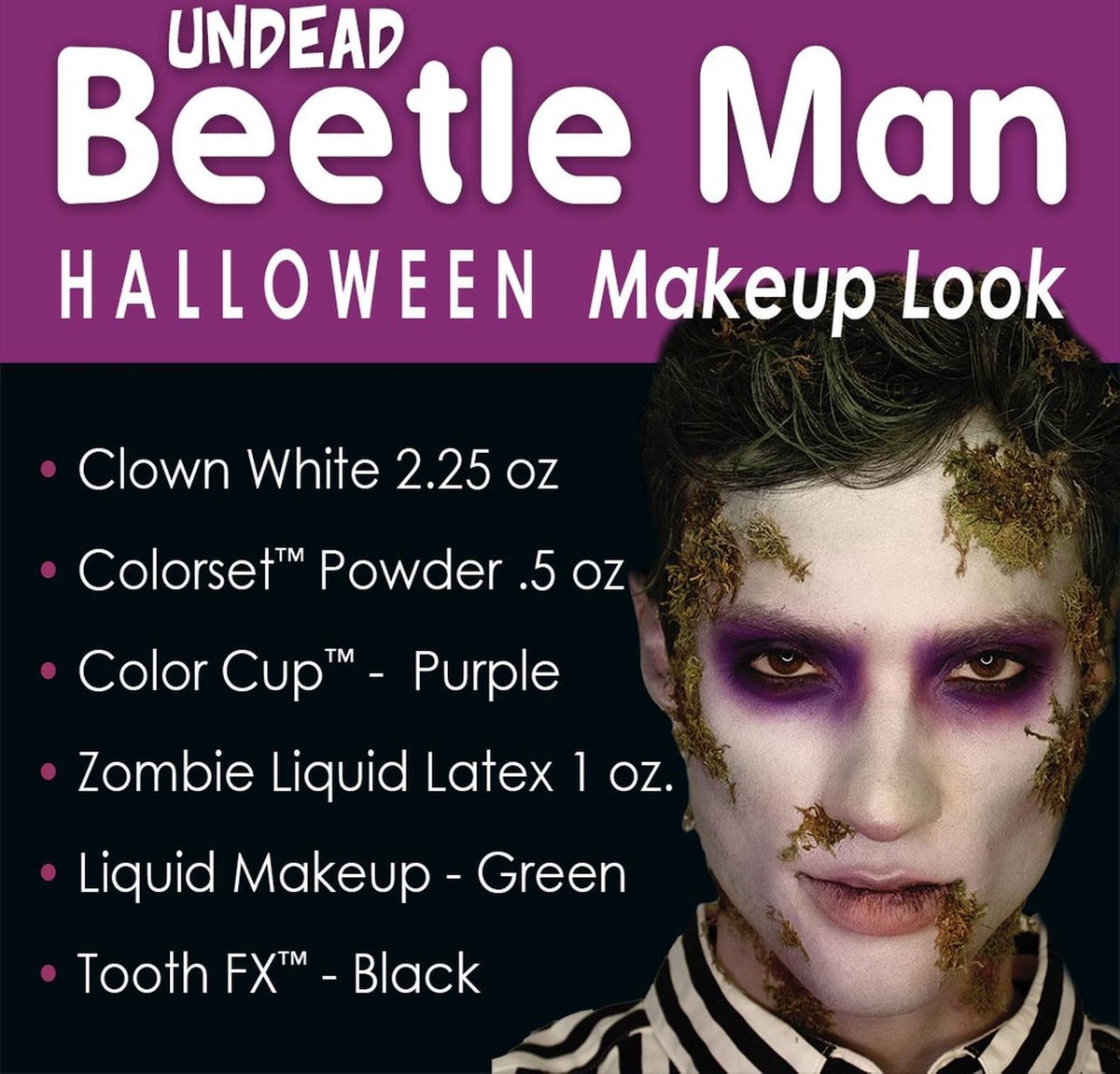 Halloween 2020 Complete Schmink Kit - Undead Beetle Man (met stap-voor-stap instructiefilmpje)