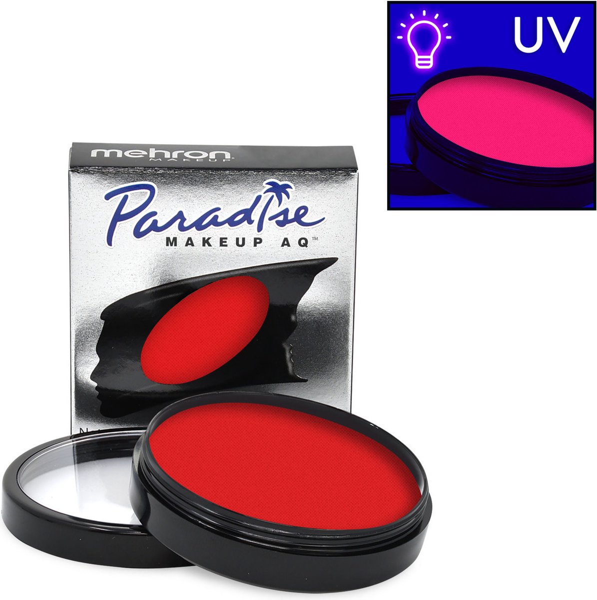 Mehron Paradise AQ Schmink op waterbasis Neon UV Glow Vulcan - 40 gr (licht op onder blacklight)