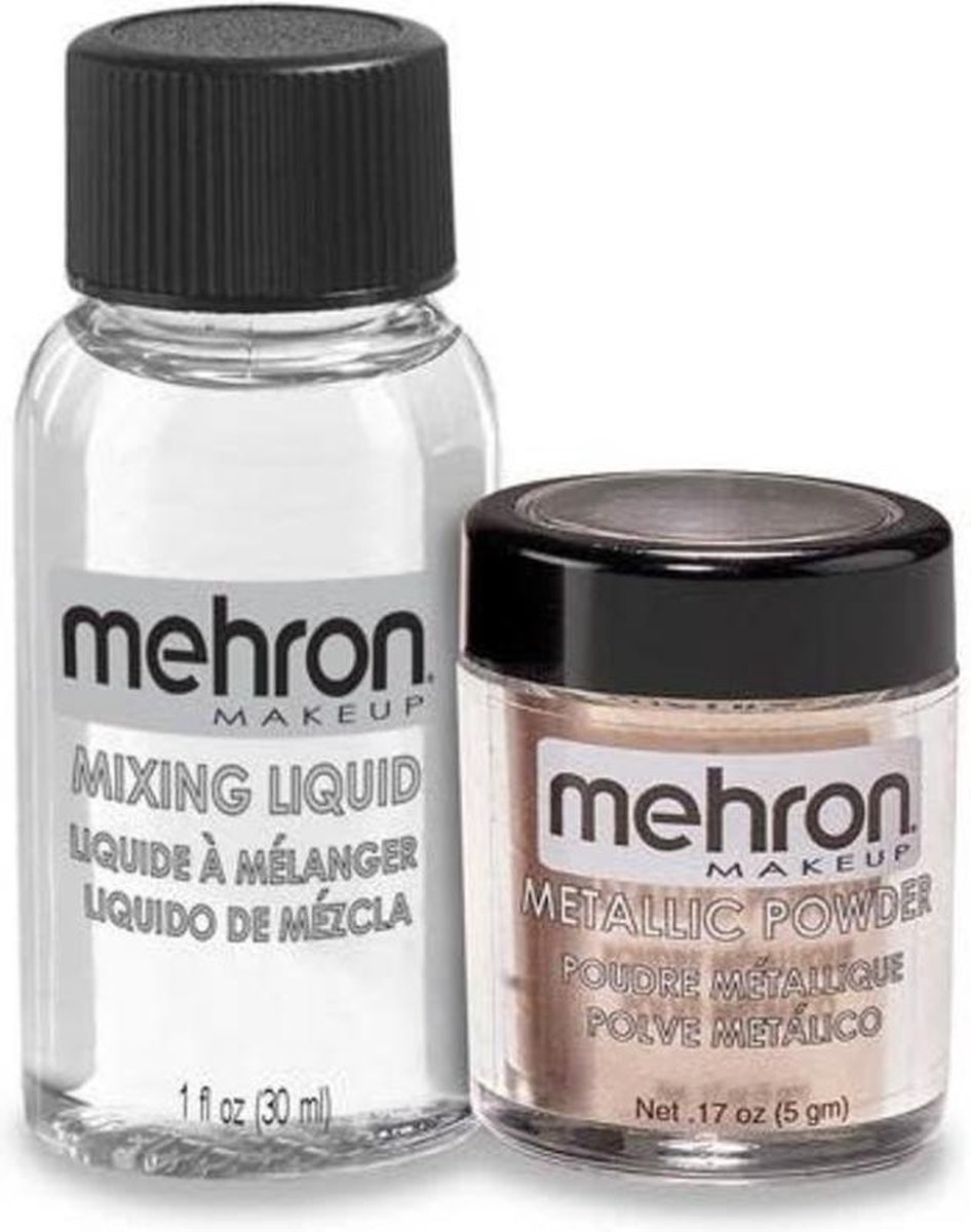 Mehron Schmink Metallic Poeder + Mixing Liquid - Rosé Gold