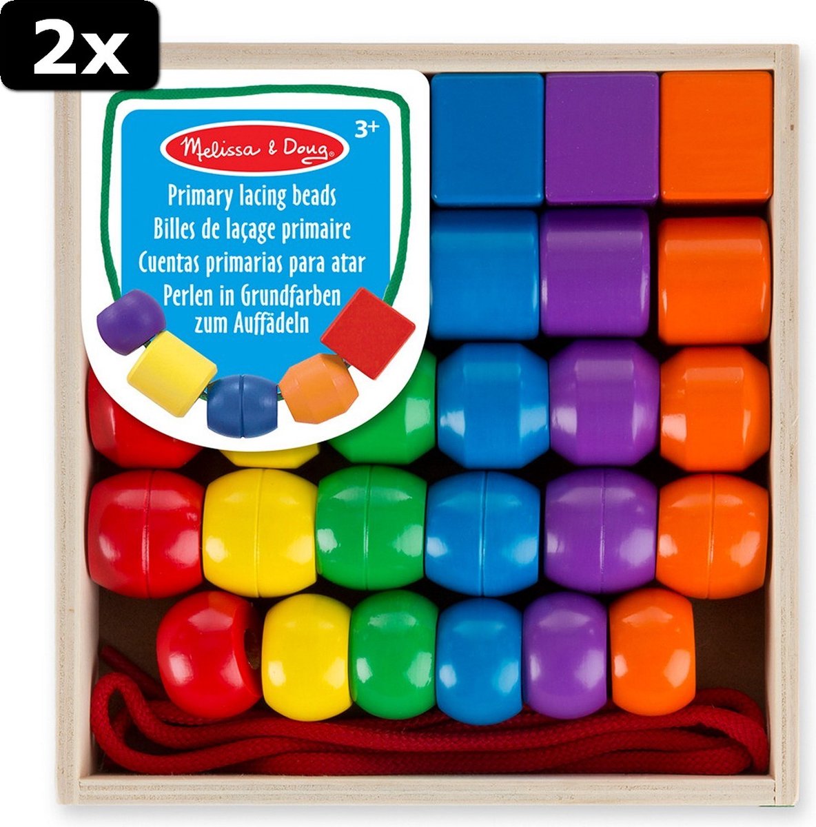 2x Melissa & Doug Grote Houten Kralen