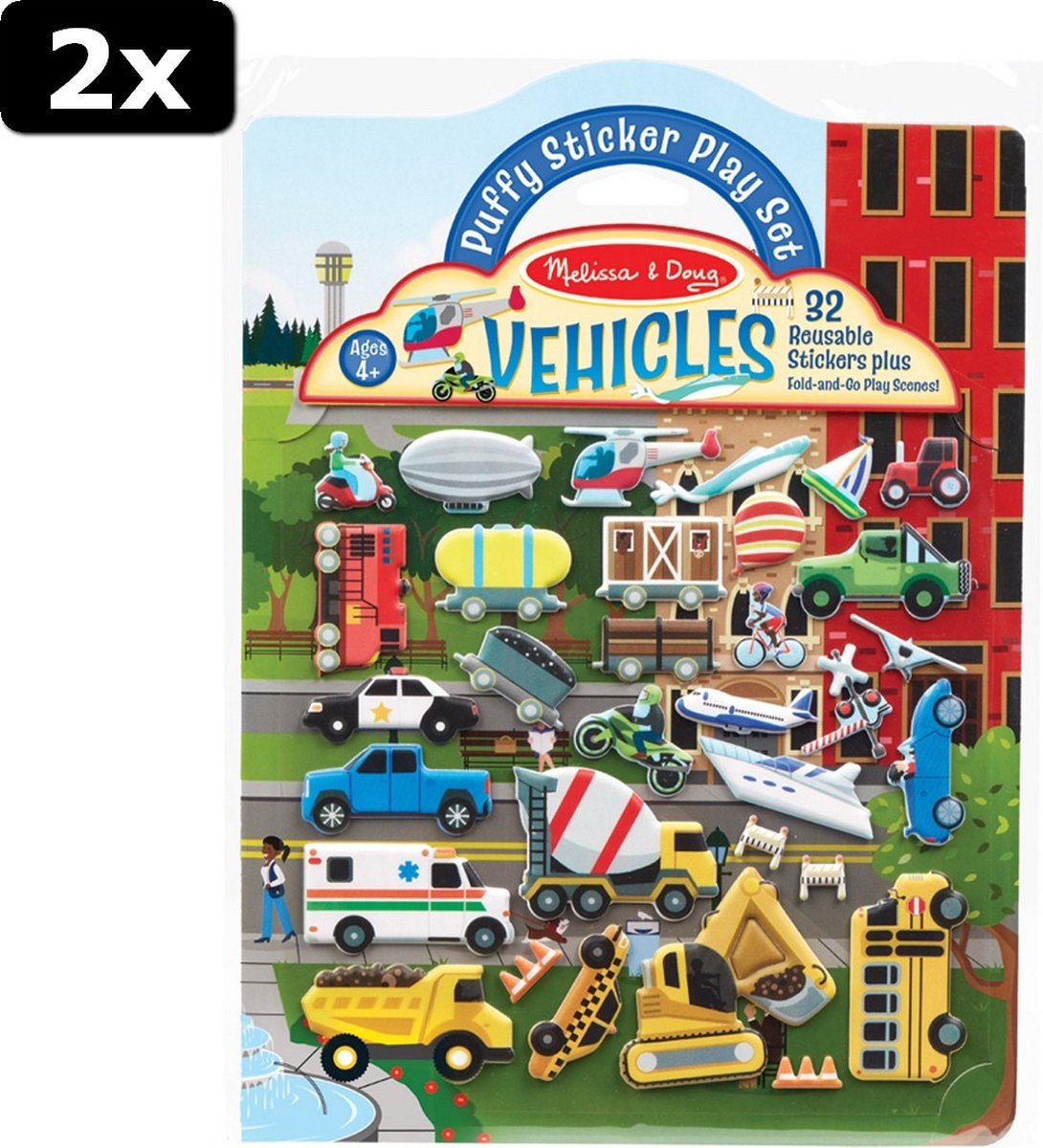 2x Melissa & Doug Stickers Voertuigen 32 Stuks