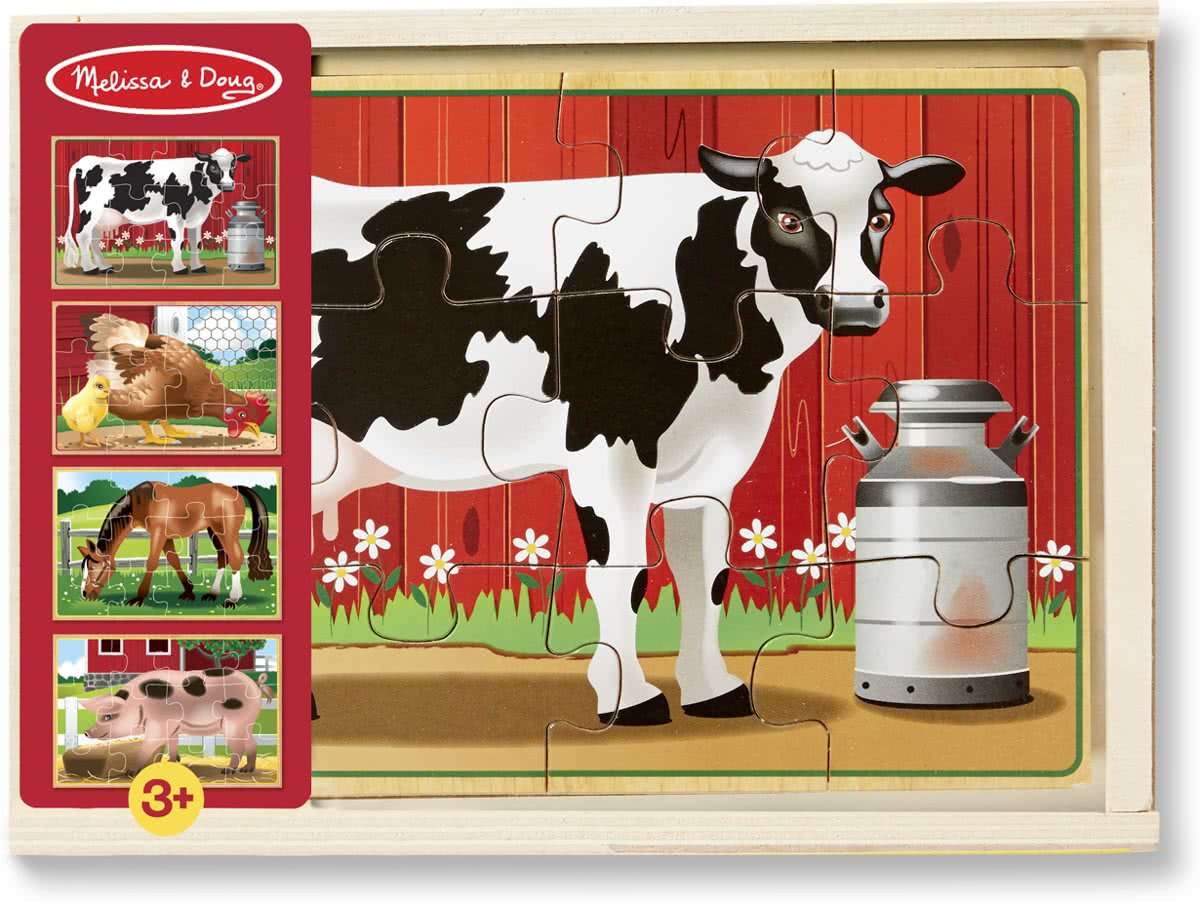 Melissa & Doug - Farm Animals Puzzles in a Box