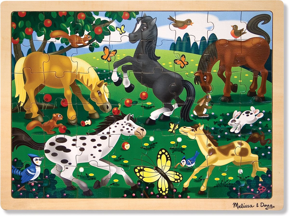 Melissa & Doug - Frolicking Horses - Legpuzzel - 48 PC