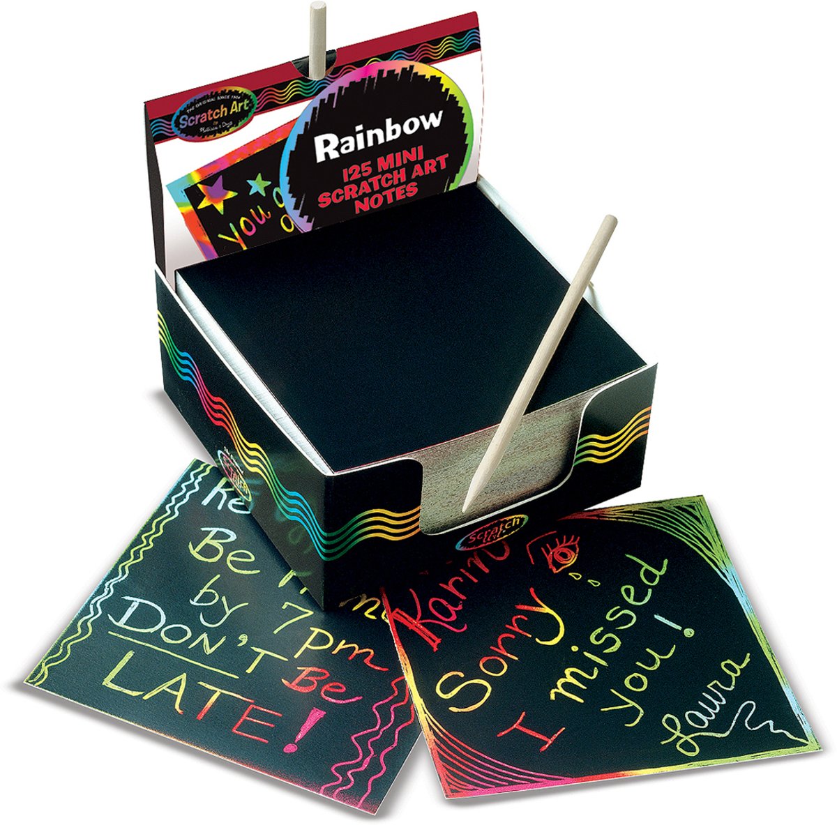 Melissa & Doug - Rainbow Mini Scratch Art Notes (Box of 125)