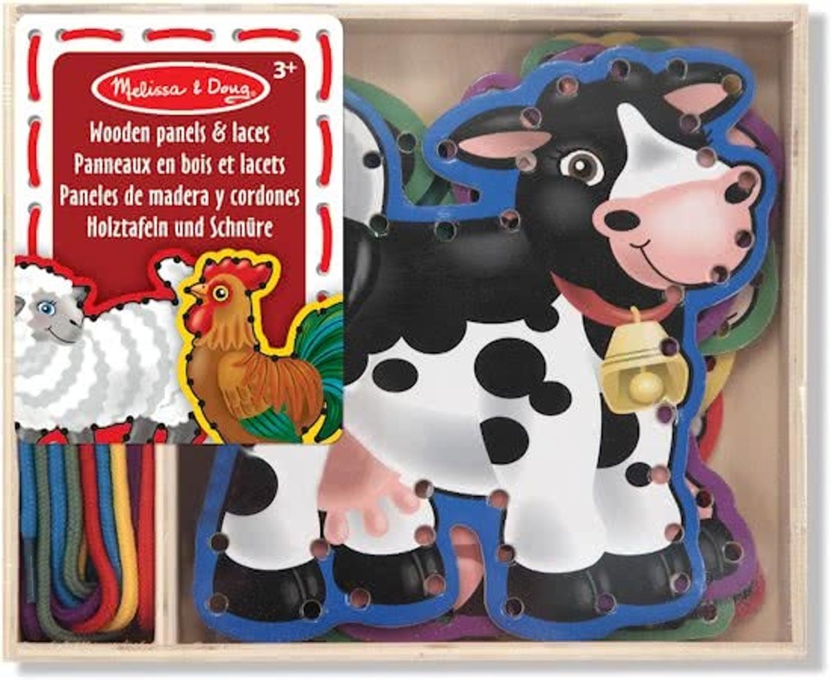 Melissa & Doug - Wooden Panels & Laces - Farm Animals