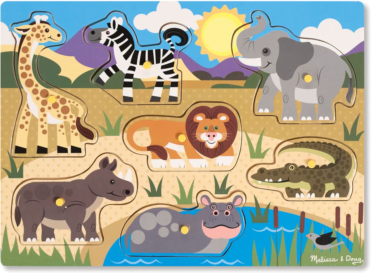 Melissa & Doug - Wooden Peg Puzzle - Safari