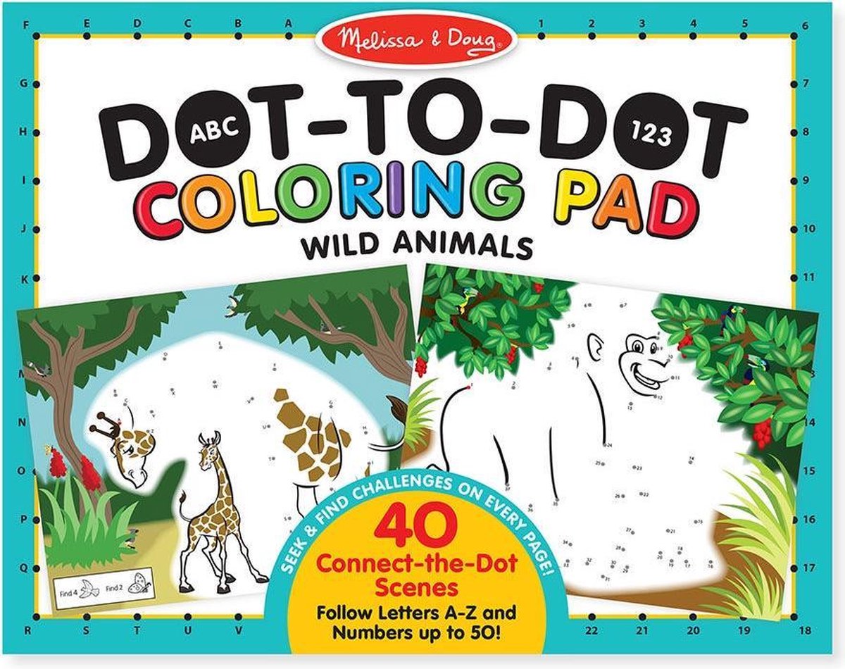 Melissa & Doug Dot-to-Dot Colouring Pad - Wild Animals