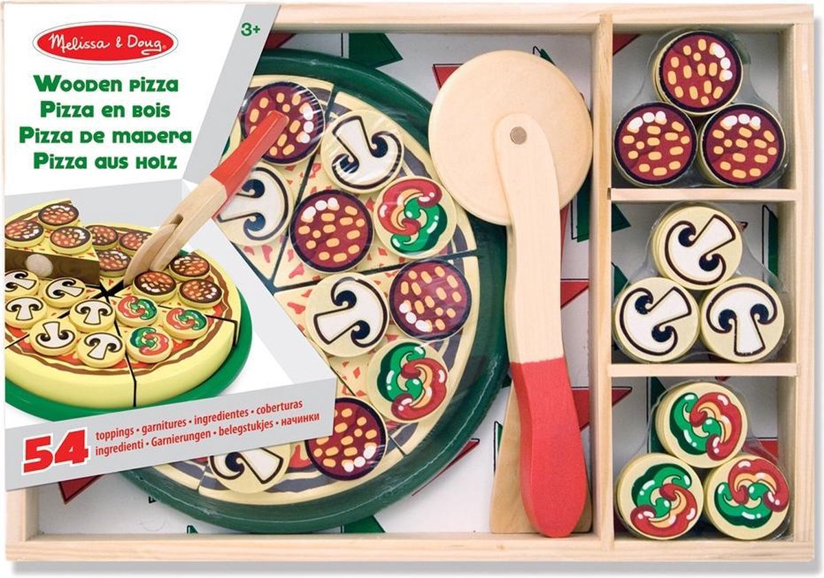 Melissa & Doug Houten Pizza Set 54-delig