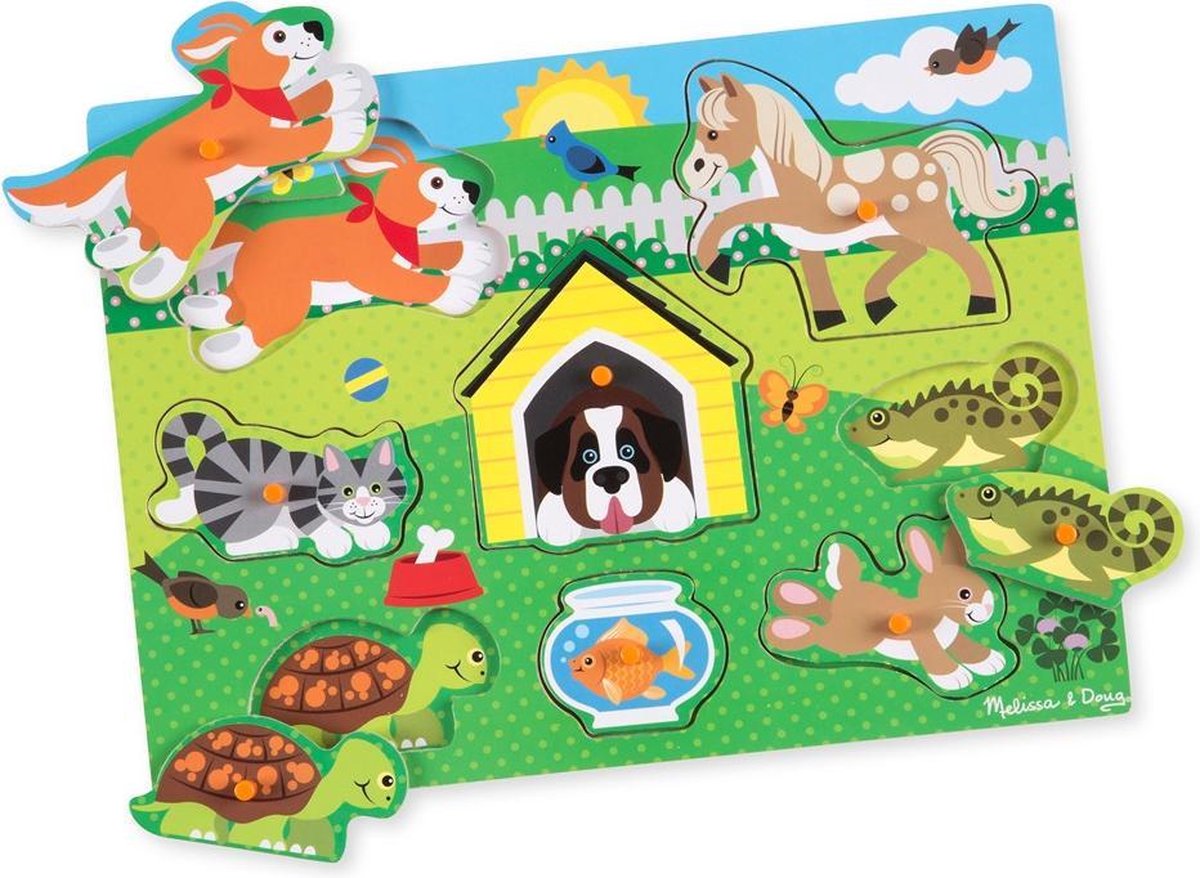 Melissa & Doug Houten Puzzel Dieren 8 Figuren