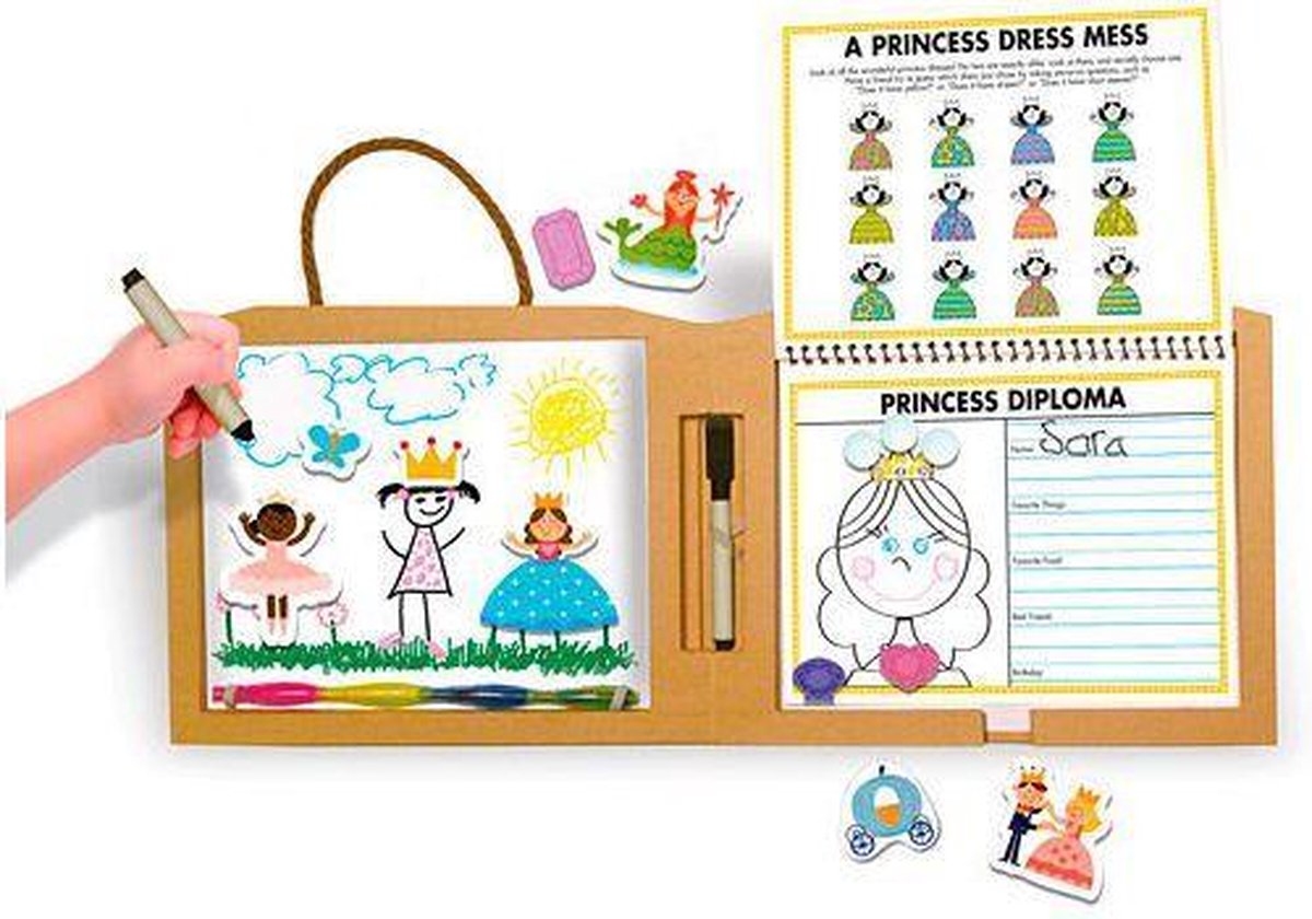 Melissa en Doug Play-Draw-Create Prinsess