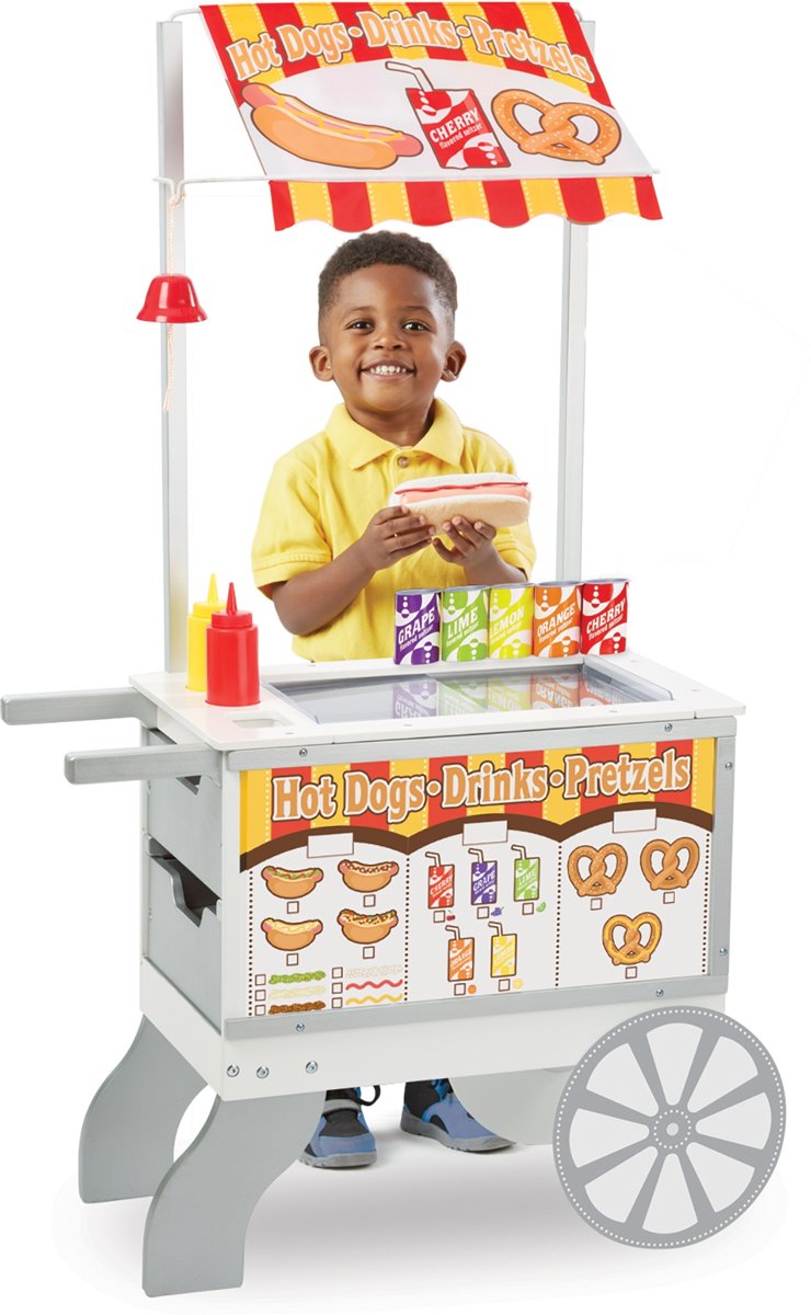 Premium 2in1 kinder speelgoed ijskraam en hotdogkraam - speelgoed ijs/hotdog snackwagen kinderen - 36x67x125  CM