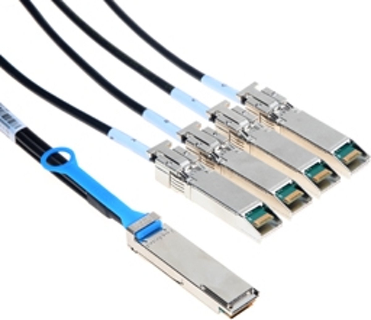 Mellanox Technologies QSFP / 4 SFP+, 1m InfiniBand-kabel 4 x SFP+ Zwart