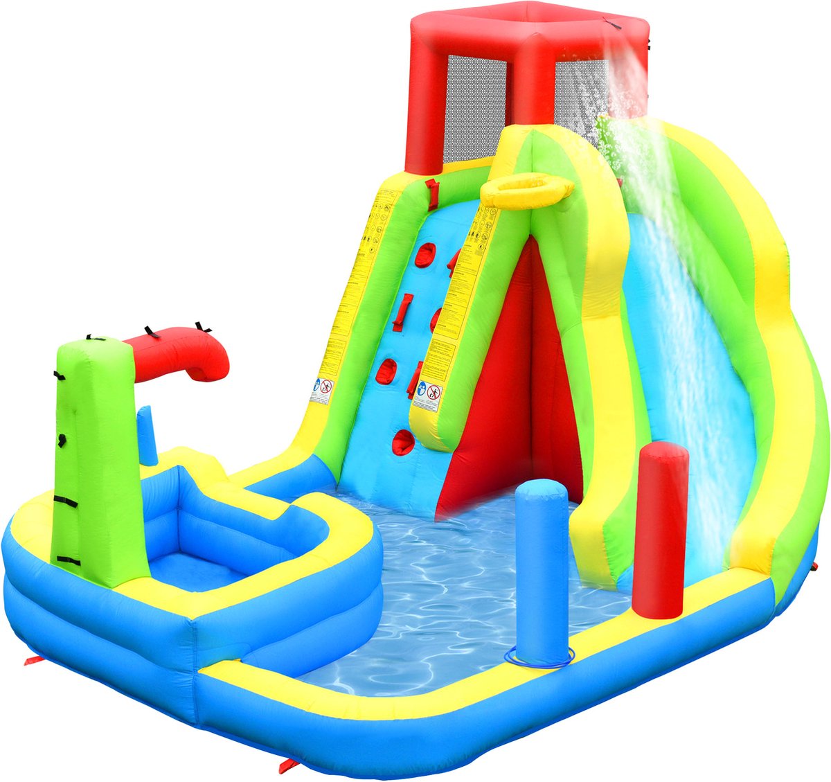   Springkussen 350x251x213 cm - 6 in 1 Opblaasbaar Springkasteel voor Kinderen 3 tot 10 jaar