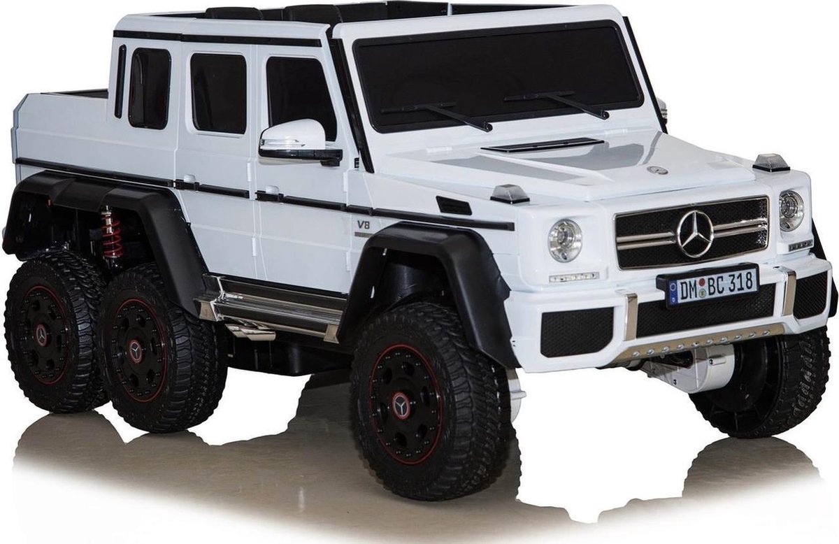 Elektrische Kinderauto   G63 AMG 6x6 Wit 24V Met Afstandsbediening FULL OPTION