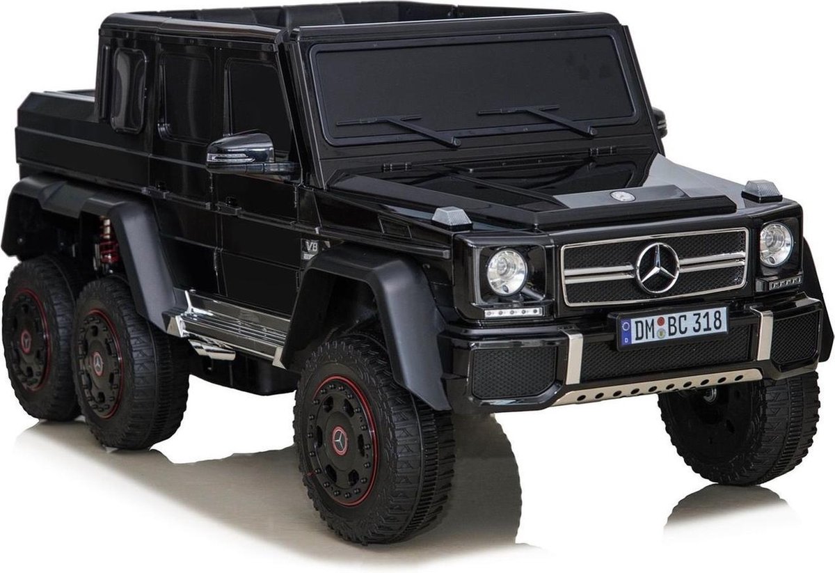 Elektrische Kinderauto   G63 AMG 6x6 Zwart 24V Met Afstandsbediening FULL OPTION