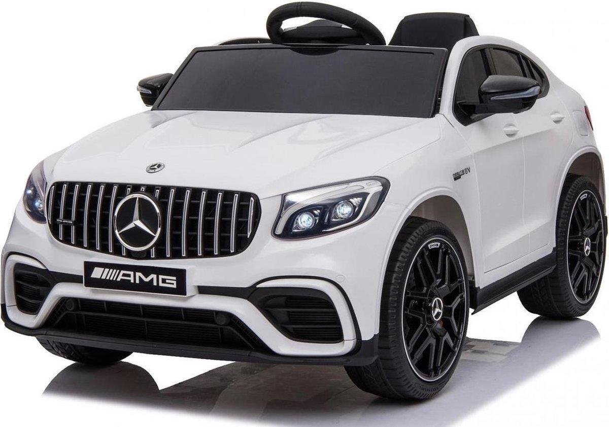 Elektrische Kinderauto   Benz GLC 63 S Wit 12V Met Afstandsbediening FULL OPTIONS muziek rubber banden