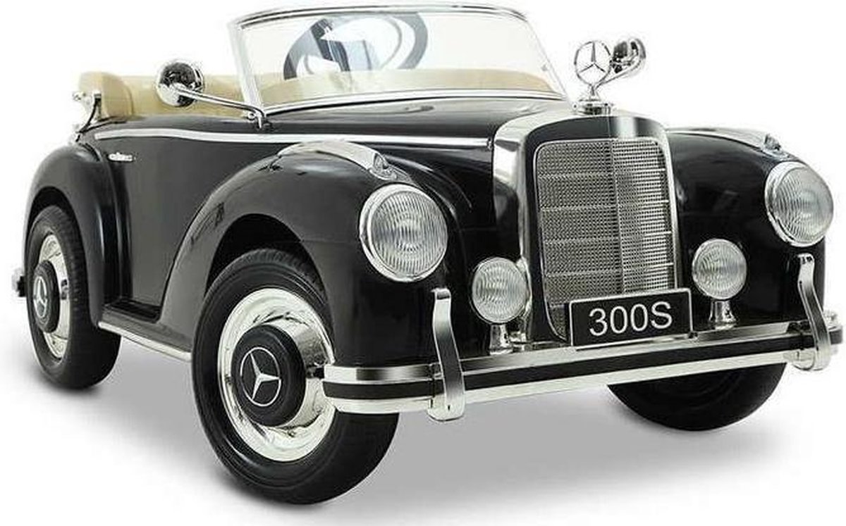   Benz 300 S - Zwart Metalic - Softstart en Multimedia - Elektrische Kinderauto - met Afstandsbediening