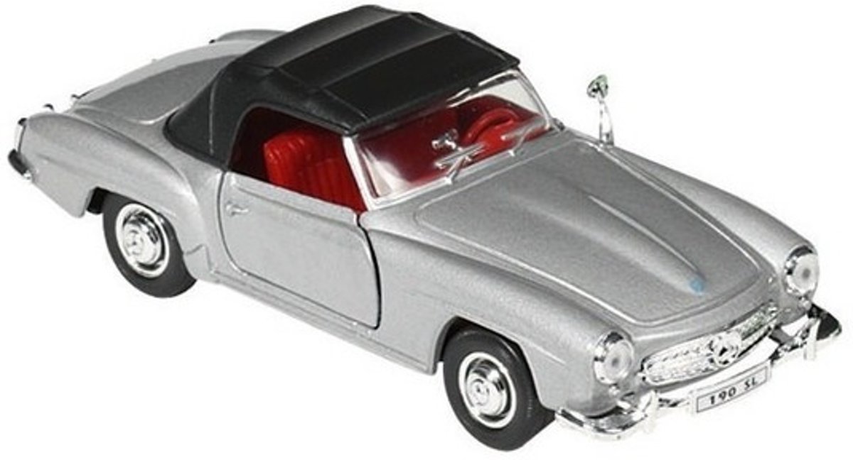 Speelgoed Mercedes-Benz 190SL 1955 dichte cabrio 15 cm - zilver - modelauto