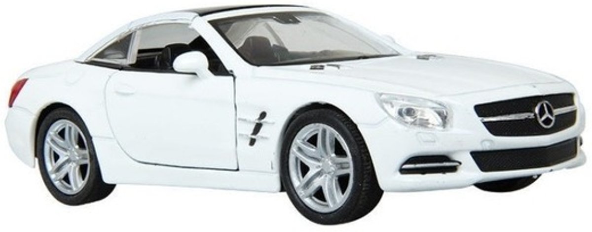 Speelgoed witte Mercedes-Benz SL500 12 dichte cabrio 1:36 - Modelauto schaalmodel