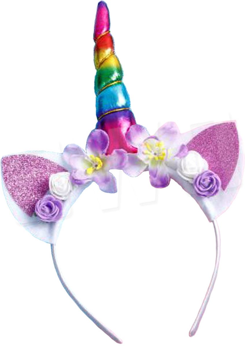 OWO - Unicorn eenhoorn haardband diadeem wit-roze-regenboog