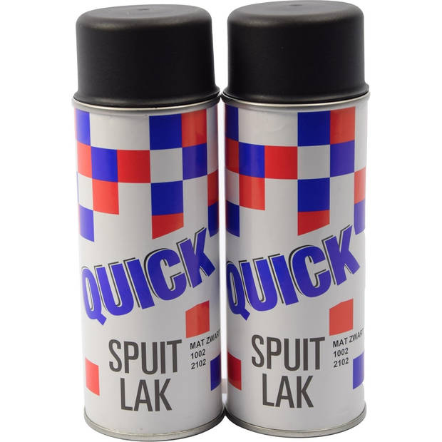 2 stuks Hittebestendig Spuitverf Spuitlak Spuitbus Mat Zwart 400ml