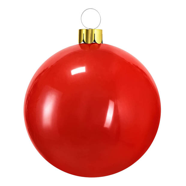 Christmas Decoration mega kerstbal - 45 cm - rood - opblaasbaar - Opblaasfiguren