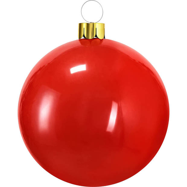 Christmas Decoration mega kerstbal - 65 cm - rood - opblaasbaar - Opblaasfiguren