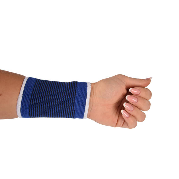 Comfortabele Blauwe Polsbrace - Polssteun - Polsbandage - Polsbescherming - Maat L - 8 cm x 11.50 cm