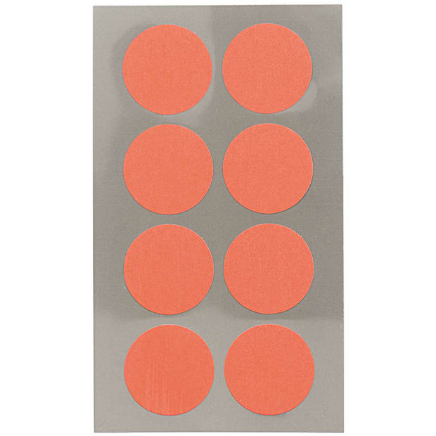 Hobby stickers - 32x stuks - D25 mm - neon oranje ronde stickers - Kantoor stickers - Scrapbook - Stickers