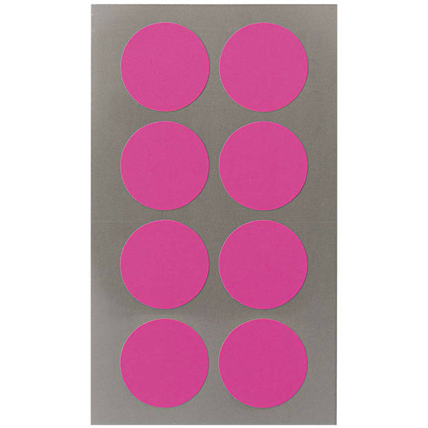 Hobby stickers - 32x stuks - D25 mm - neon roze ronde stickers - Kantoor stickers - Scrapbook - Stickers