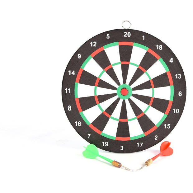 Mini Dartbord - 22 cm - tweezijdig - met 2darts