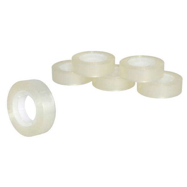 Plakband rolletjes - voor in plakbandhouder - 6x - transparant - 15mm x 30m - Plakband