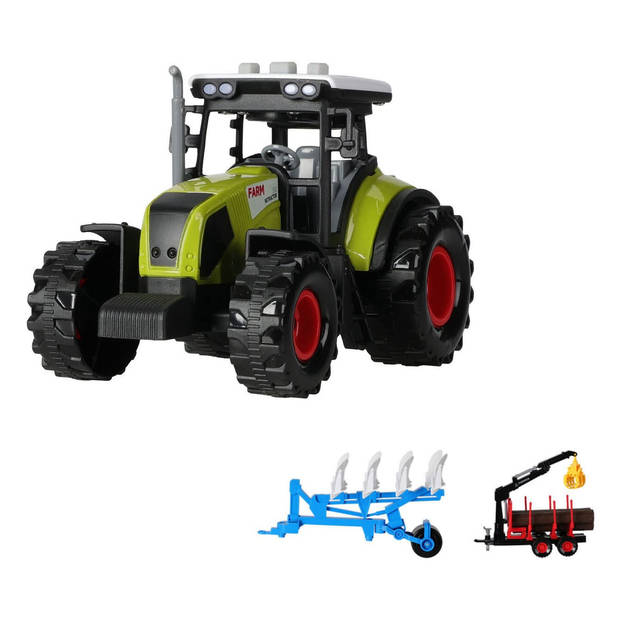 Speelgoed Tractor met aanhangers - Licht en geluid - 39 x 26 x 9 cm