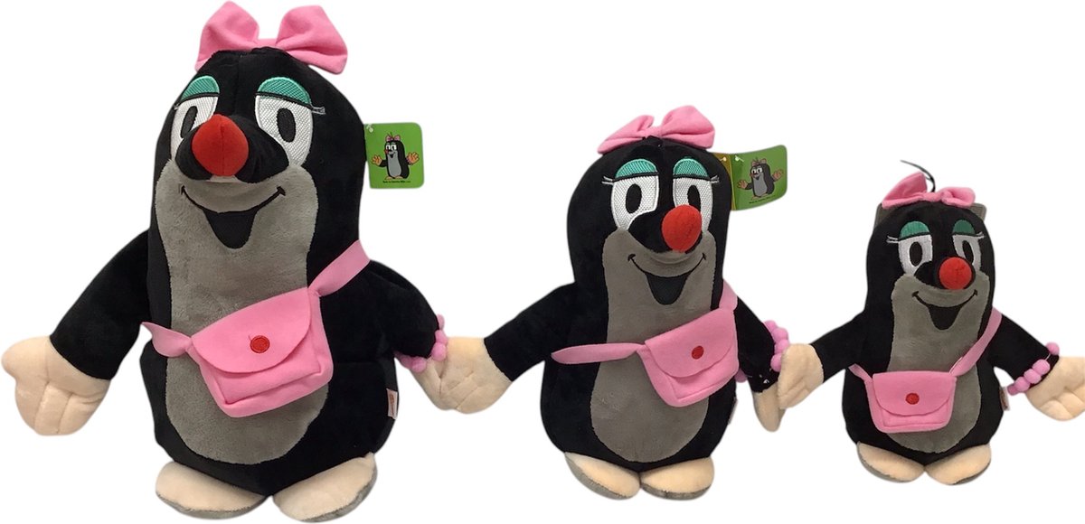 De kleine mol - set van 3 stuks 30 cm 25 cm en 20 cm pluche Little Mole vrouwmol DE AVONTUREN VAN HET MOLLETJE