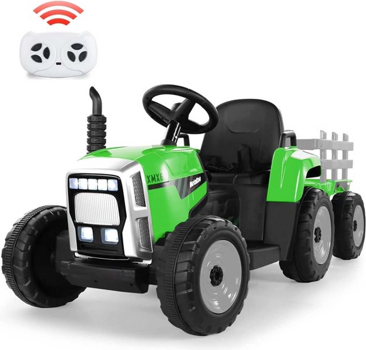 Metakoo Elektrische Kindertractor - Accu Voertuig Tractor -  Met afstandsbediening - 2+1 versnellingspook - 7-LED koplampen